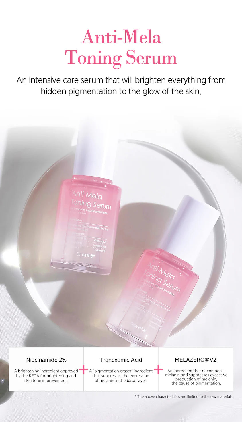 DR. ESTHE
Anti-Mela Toning Serum - Halo Glow 1.1oz